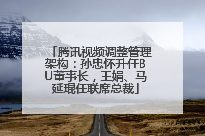 腾讯视频调整管理架构：孙忠怀升任BU董事长，王娟、马延琨任联席总裁